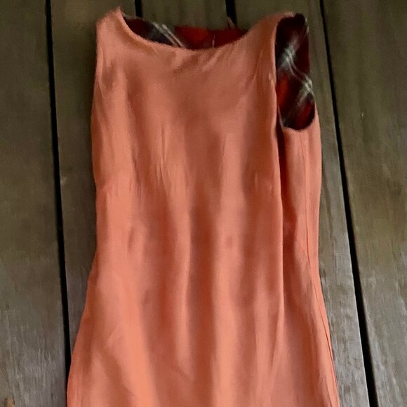 Gorgeous and Elegant Orange/Grey Plaid Dress - Trio New York - Like New! - Picture 5 of 8